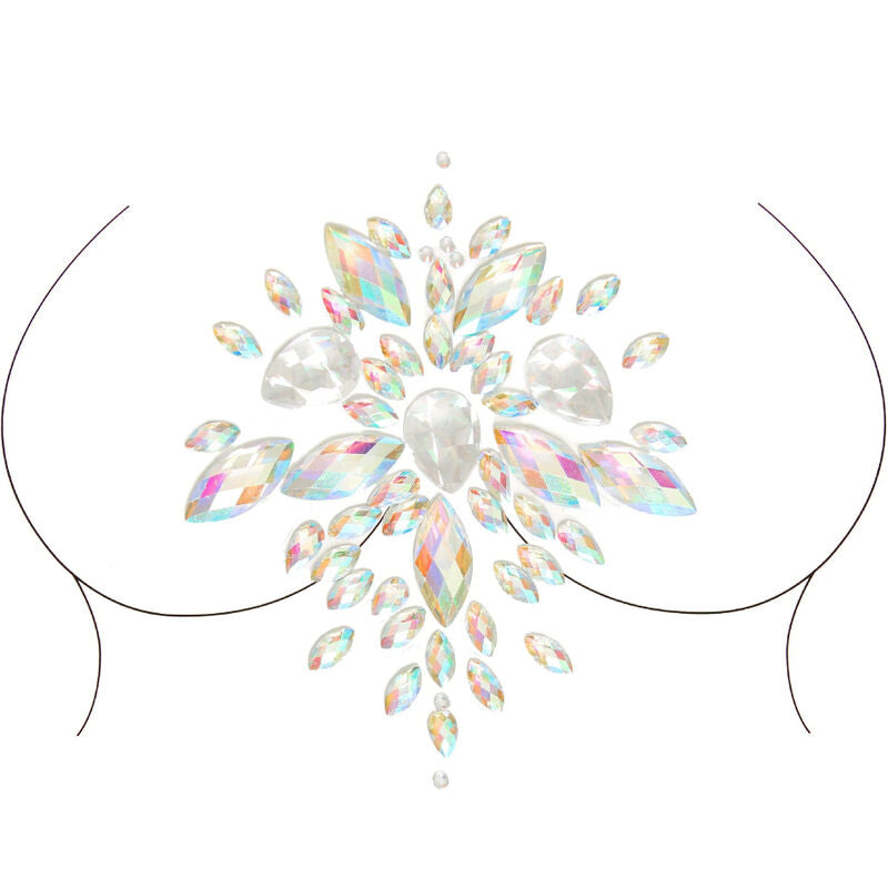Bijou de Corps Adhésif Célestial Strass Irisés Réutilisable - Leg Avenue