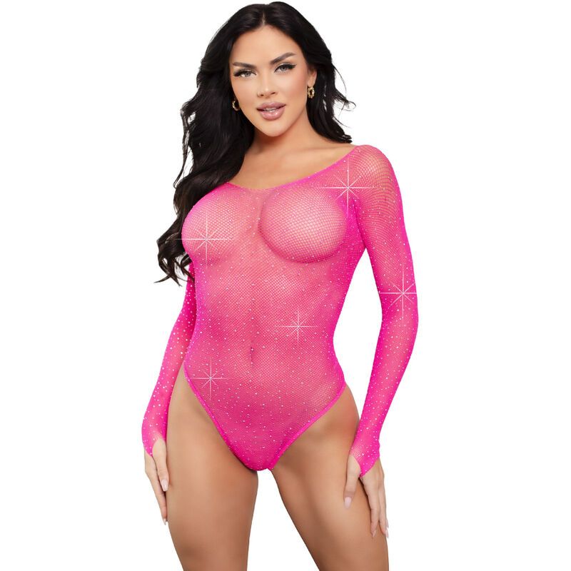 Body Lingerie Manches Longues Cristallisé Effet Filet 3 Coloris - Leg Avenue