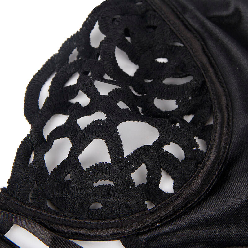 Body Sexy en Dentelle Noir Coupe Ajustée Taille S/M - Subblime