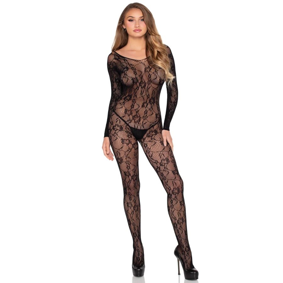 Bodystocking Dentelle Florale Taille Unique 2 Coloris - Leg Avenue