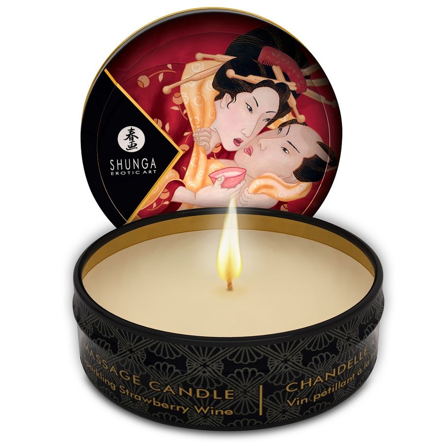 Bougie de Massage Mini Caresse Présentoir 24 Unités 6 Arômes - Shunga