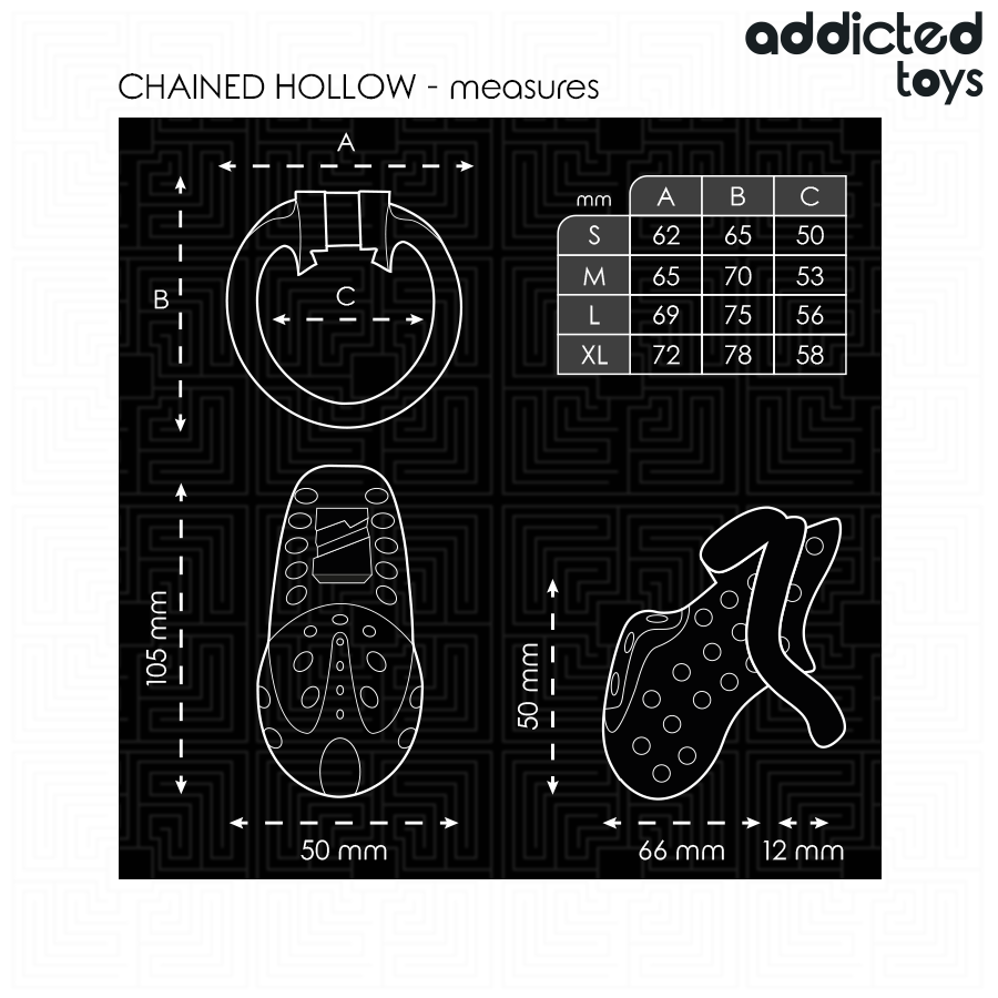 Cage de Chasteté Locked Tunnel 10,5 cm 4 Anneaux Cadenas - Addicted Toys