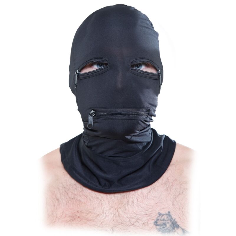 Cagoule BDSM Zippée Yeux et Bouche Taille Unique Respirante - Fetish Fantasy