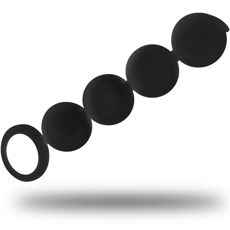 Chapelet Anal Lennon 4 Sphères Graduées Silicone 15 cm - Black&Silver