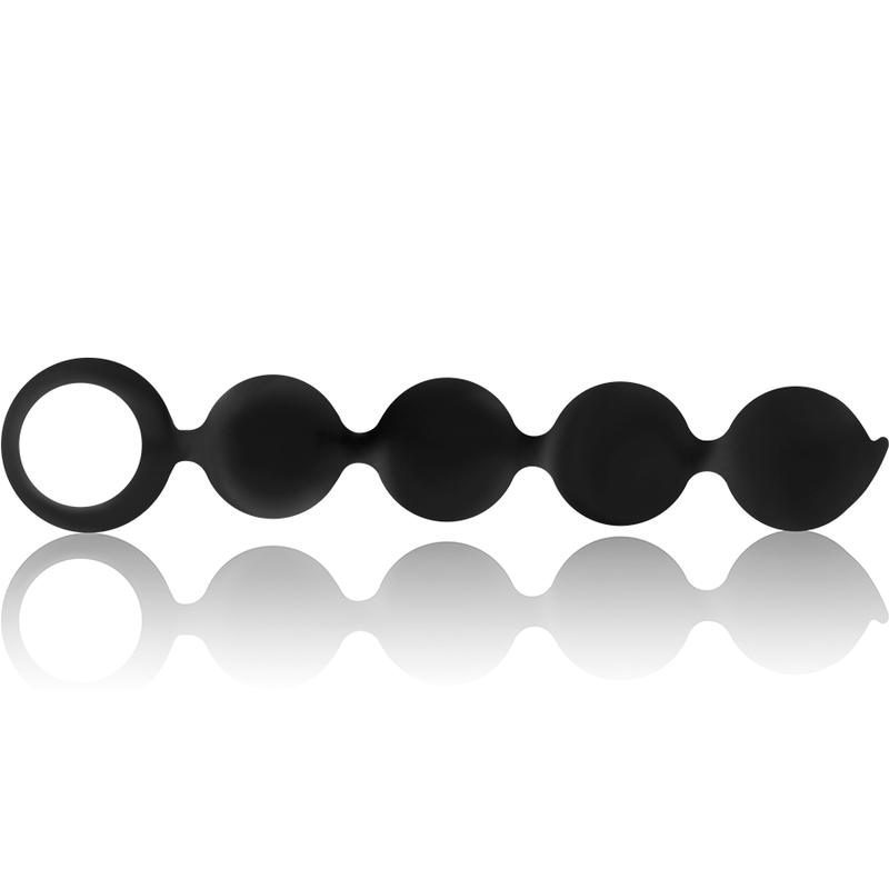 Chapelet Anal Lennon 4 Sphères Graduées Silicone 15 cm - Black&Silver