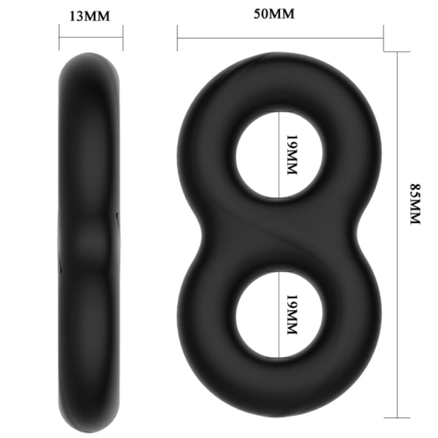 Cockring Double Infinity Silicone Souple Ajustable - Crazy Bull