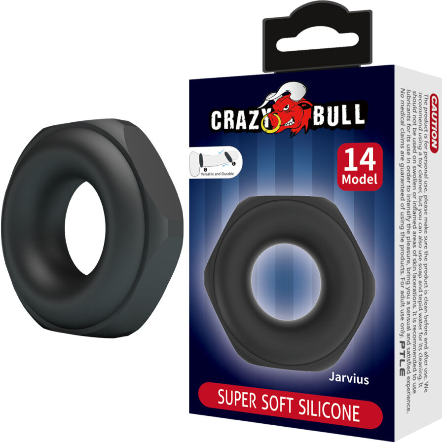 Cockring Jarvius Modèle 14 Silicone Souple Ajustable - Crazy Bull