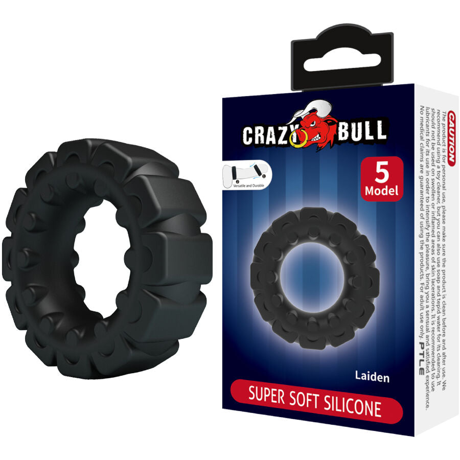 Cockring Laiden Modèle 5 Silicone Souple Ajustable - Crazy Bull