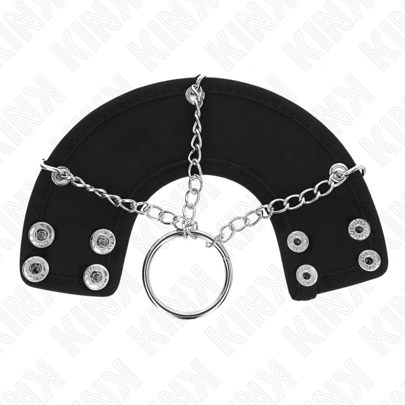 Cockring Métal avec Sangle Cuir et Chaîne 4 et 7 cm - Kink