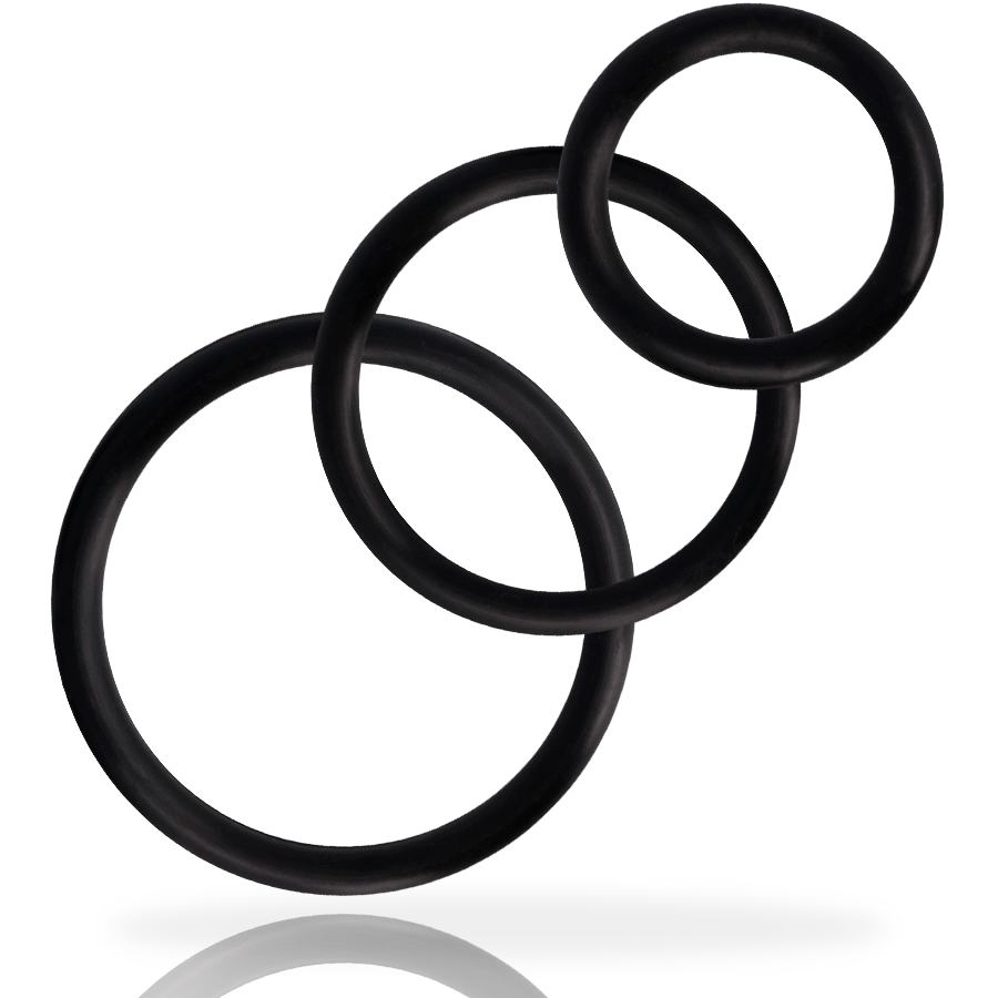 Cockring Set Élastique 3 Tailles S M L Noir - Addicted Toys