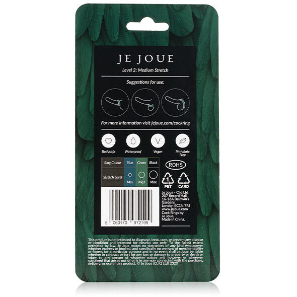 Cockring Silicone Souple Vert Niveau Starter Moyen - Je Joue