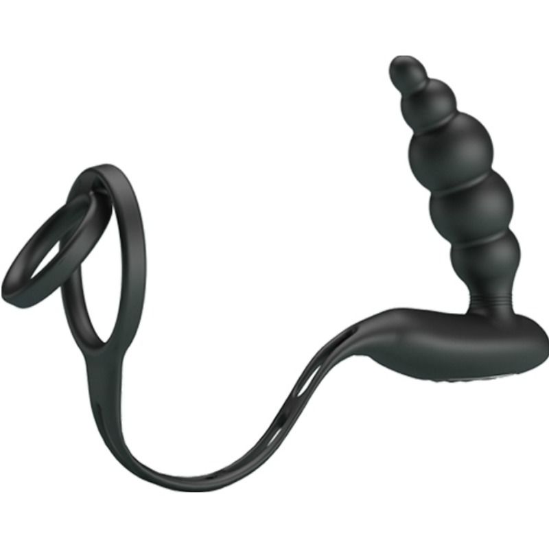 Cockring Vibrant avec Plug Prostatique 12 Modes Rechargeable - Pretty Love