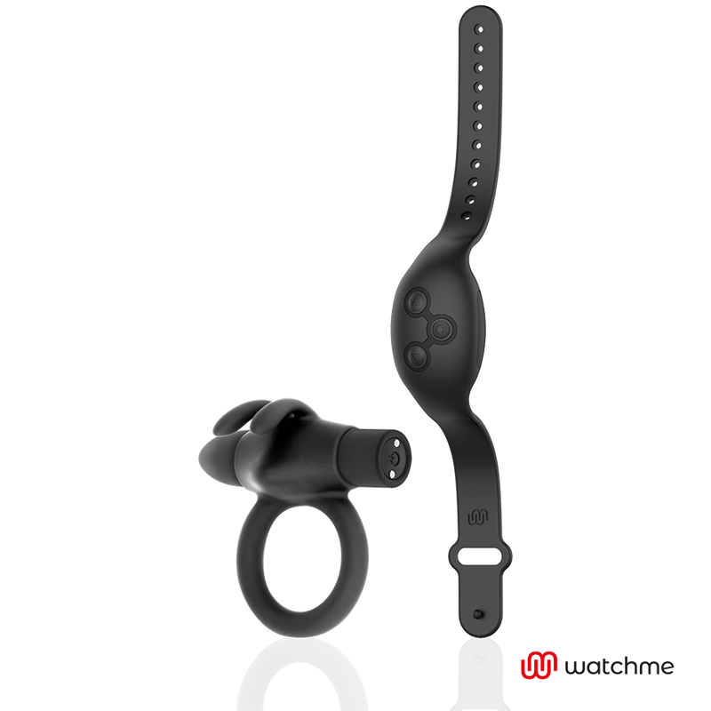 Cockring Vibrant Connecté Agron WatchMe 10 Modes Rechargeable - Black&Silver