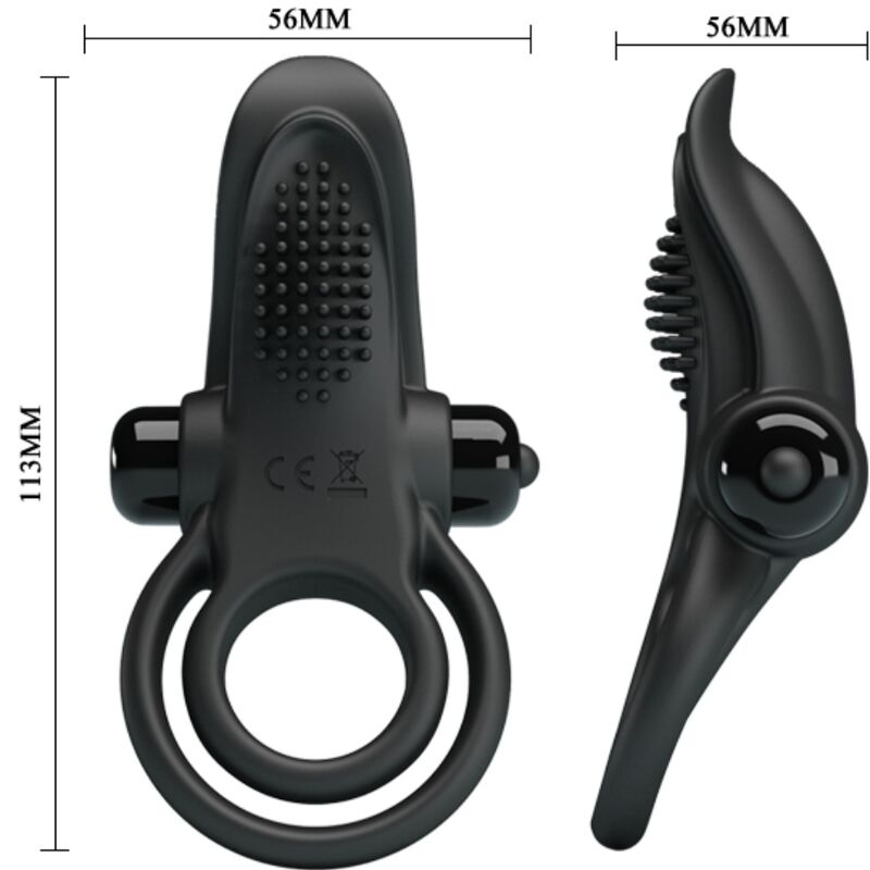 Cockring Vibrant Double Anneau Stimulateur Clitoris 10 Vibrations - Pretty Love