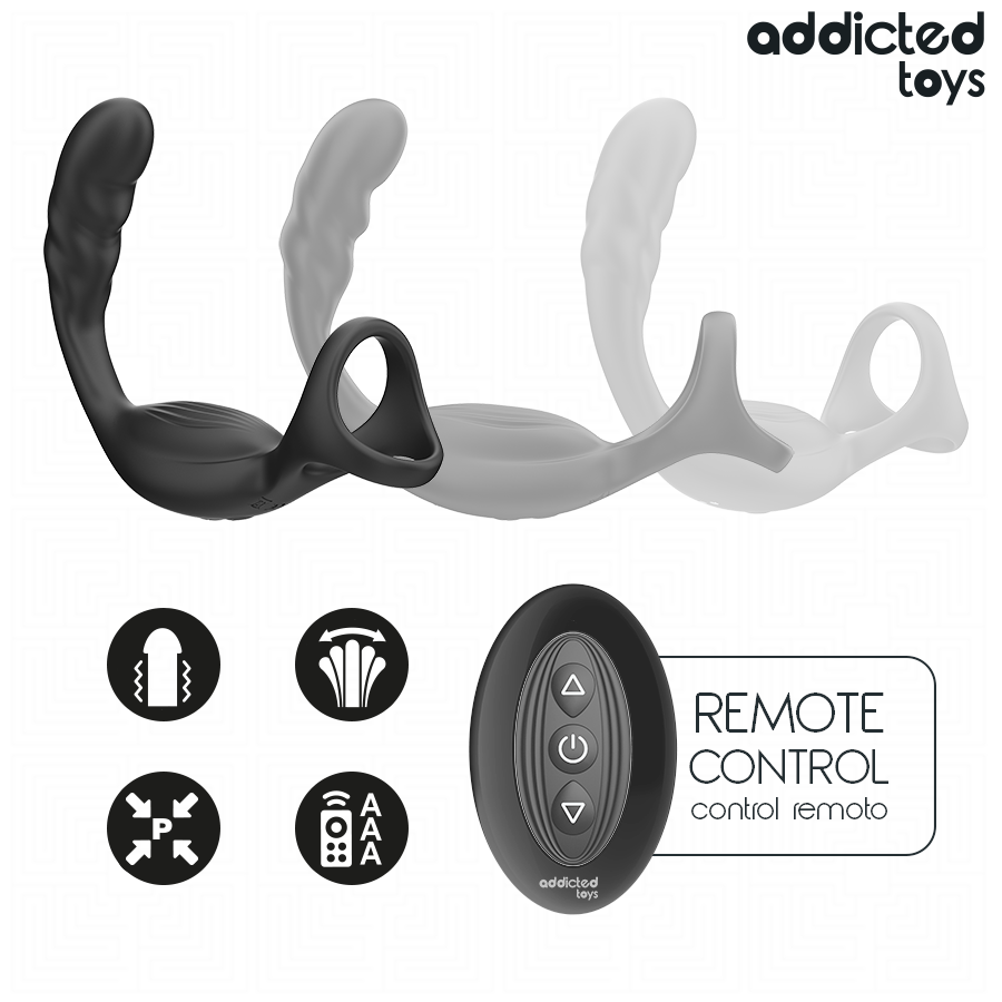 Cockring Vibrant Double Stimulation Prostate 10 Modes Télécommande - Addicted Toys
