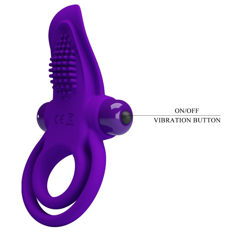 Cockring Vibrant Silicone 10 Modes Rechargeable Violet - Pretty Love