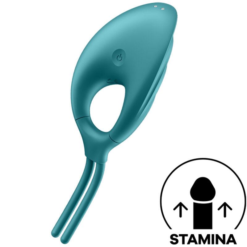 Cockring Vibrant Swordsman Réglable 12 Modes IPX7 Vert - Satisfyer