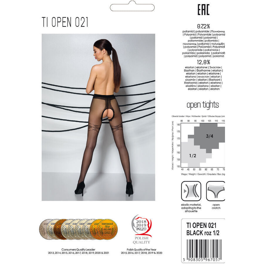Collant Ouvert Tiopen 021 Crotchless 20 Deniers - Passion Woman