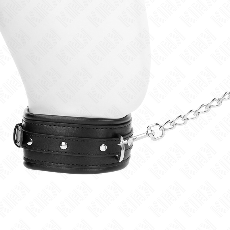 Collier BDSM avec Laisse Boucle Brillante Réglable 65 cm - Kink