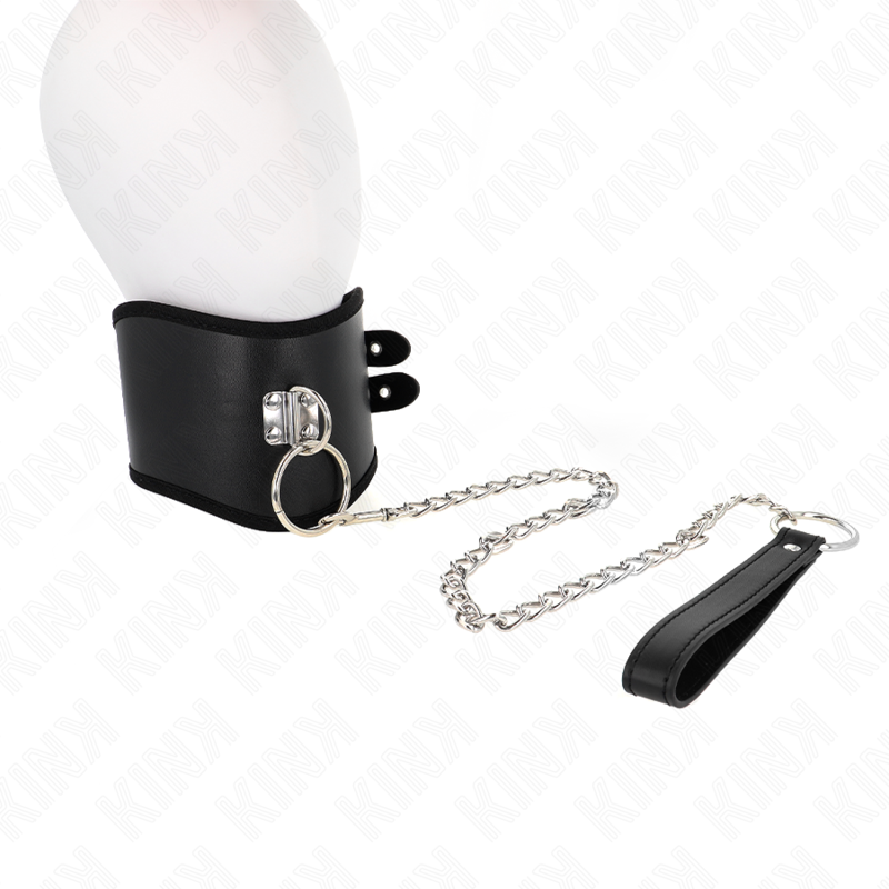 Collier BDSM avec Laisse Bracelet Réglable Cuir 65 cm - Kink