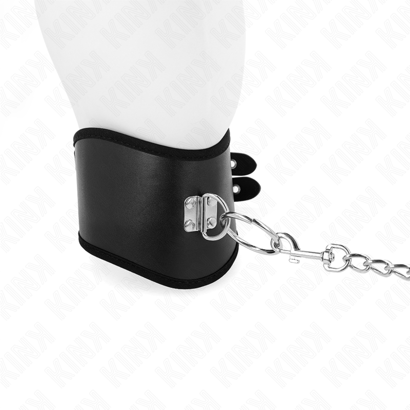Collier BDSM avec Laisse Bracelet Réglable Cuir 65 cm - Kink