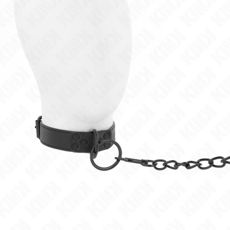 Collier BDSM avec Laisse Cuir Ajustable 37-54 cm Boucle Métal - Kink