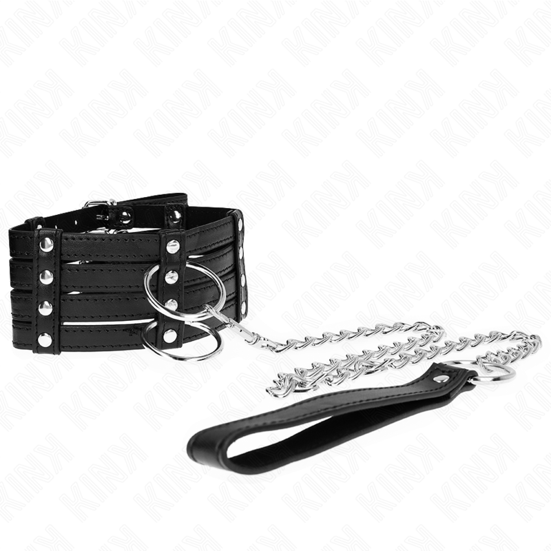 Collier BDSM avec Laisse Sub Style Ajustable 35-51 cm - Kink