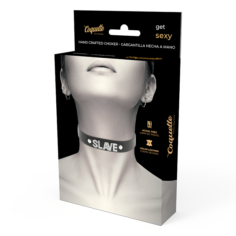 Collier BDSM Ras de Cou Cuir Végan Réglable Taille Unique - Coquette