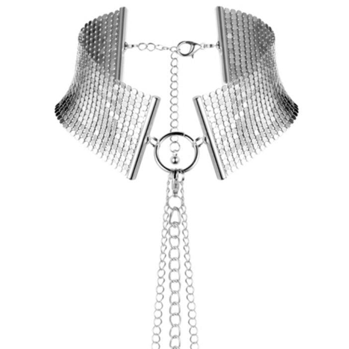 Collier Bondage Métallisé Argent Désir Métallique - Bijoux Indiscrets