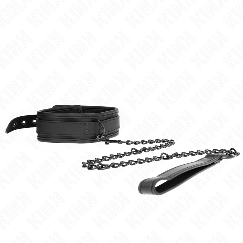 Collier de Bondage Néoprène Modèle 1 Laisse 78 cm Réglable - Kink