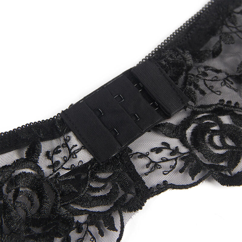 Ensemble Lingerie 3 Pièces Floral Soutien-Gorge String Jarretière - Subblime