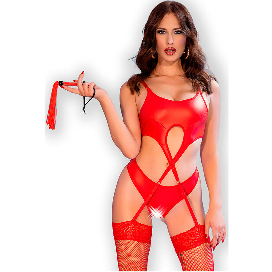 Ensemble Lingerie 4 Pièces Ouvert Dentelle Noir ou Rouge - Chilirose