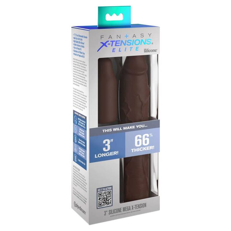 Gaine à Pénis Extensible Sleeve avec Plug Anal Intégré 22,86 cm - Fantasy X-Tensions
