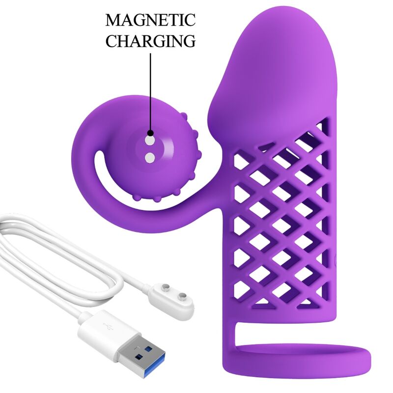 Gaine à Pénis Vibrante Harden Tête Spiralée 10 Modes Rechargeable - Romance