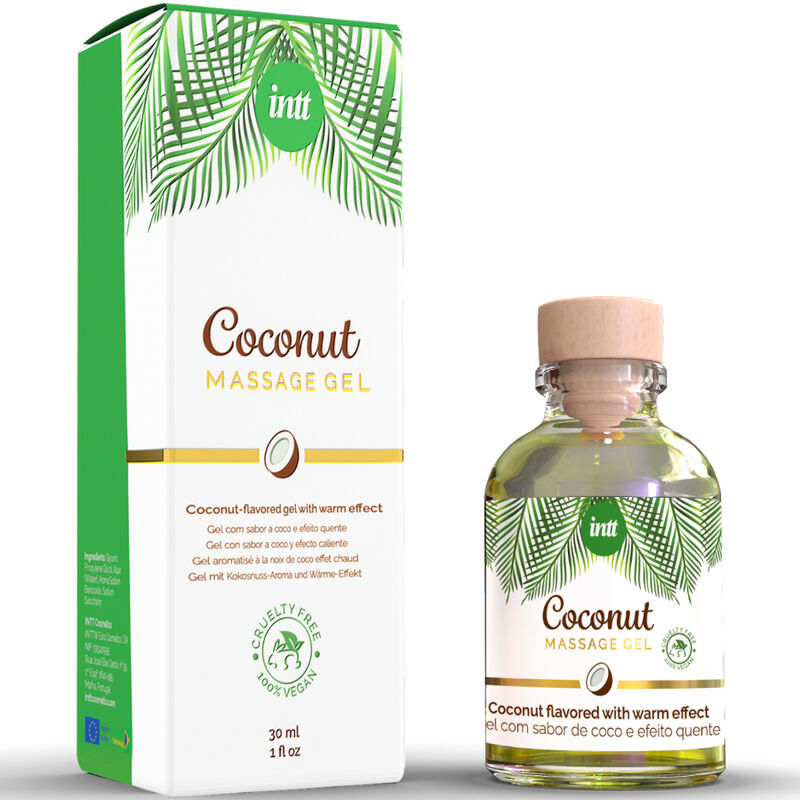 Gel de Massage Vegan Coco Effet Chauffant Embrassable 30 ml - Intt