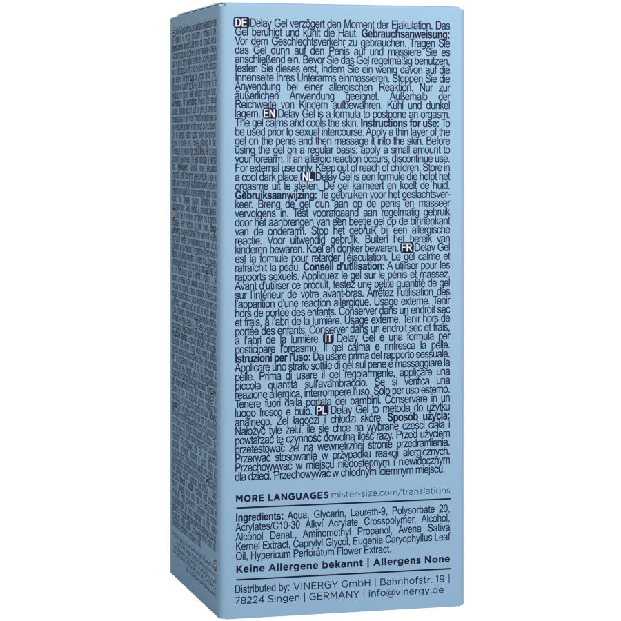 Gel Retardateur Effet Rafraîchissant à Base d'Eau 50 ml - Mister Size