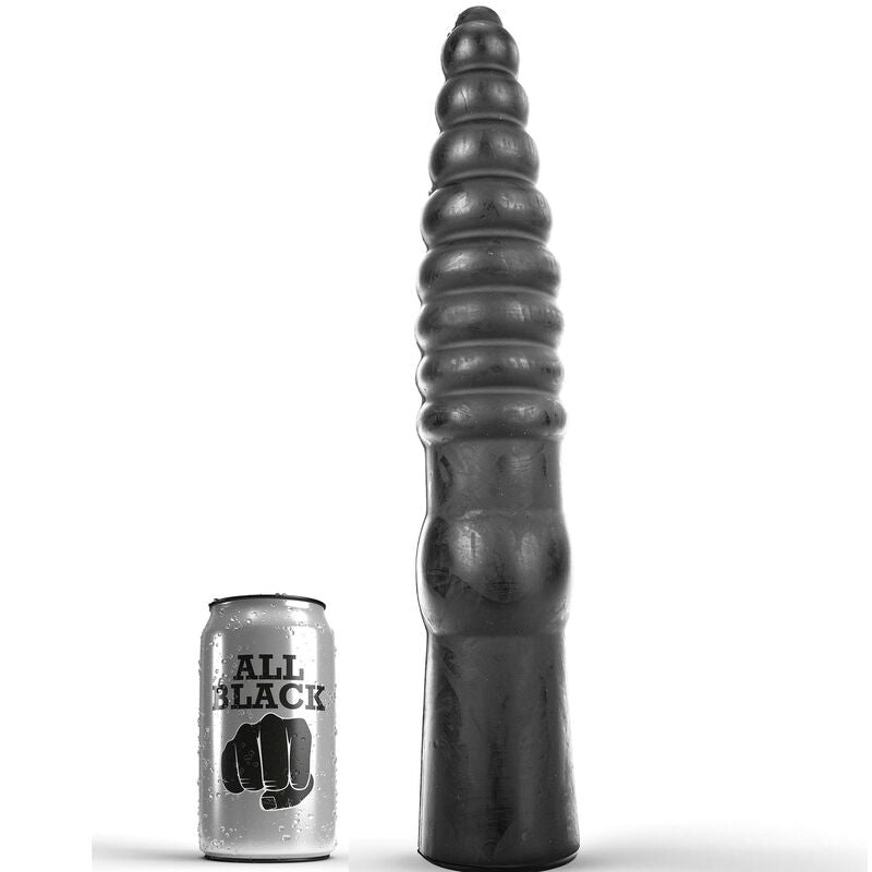 Gode Anal XXL Cannelé 33 cm Longueur Extrême - All Black