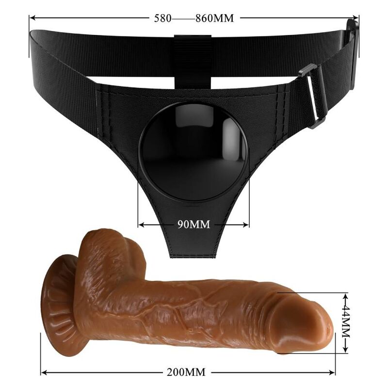 Gode Ceinture Réaliste Micheal 20 cm Harnais Universel Extensible - Pretty Love