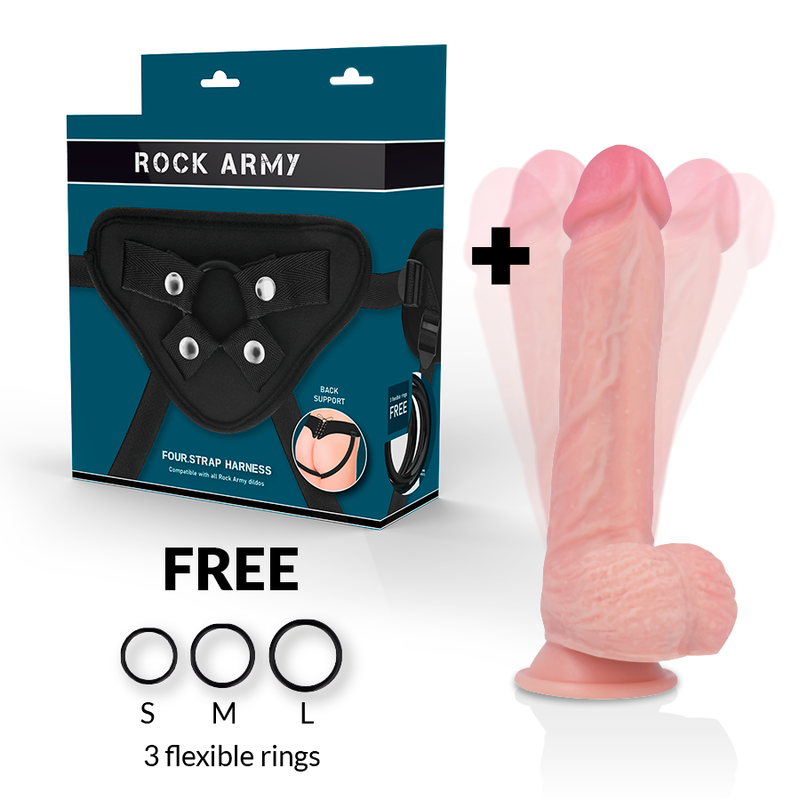 Gode Ceinture Rotatif Vibrant Hawk Silicone 22 cm - Rock Army
