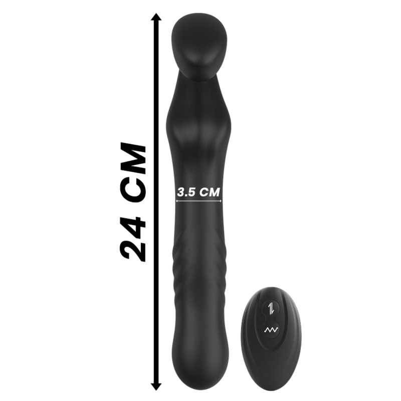 Gode Ceinture Sans Harnais Vibrant Télécommandé Up & Down Silicone - Ibiza Technology