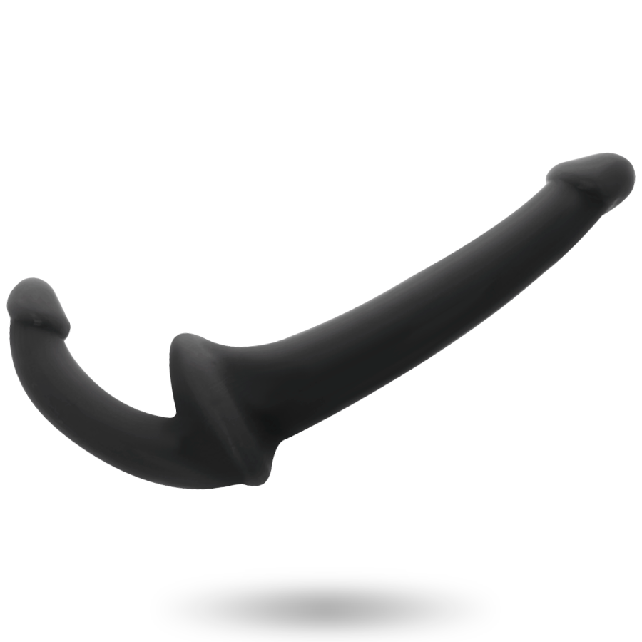 Gode Double Sans Harnais Stimulation Point G Silicone Noir - Addicted Toys