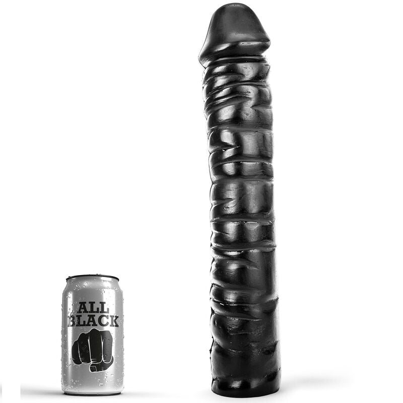 Gode Géant Dong 38 cm Tige Nervurée Ventouse - All Black