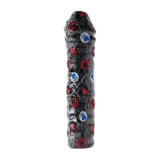 Gode Géant Dong 38 cm Tige Nervurée Ventouse - All Black