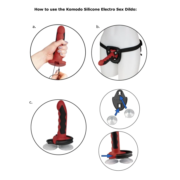 Gode Électrostimulation Komodo Silicone Polyvalent Ventouse - Electrastim