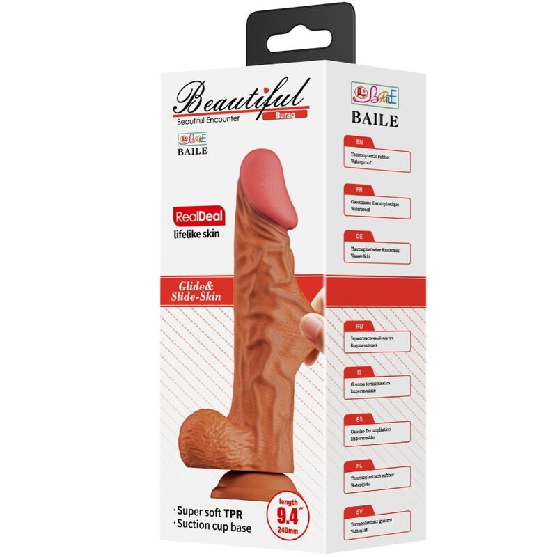 Gode Réaliste Courbé Buraq 24 cm Ventouse Point G - Baile