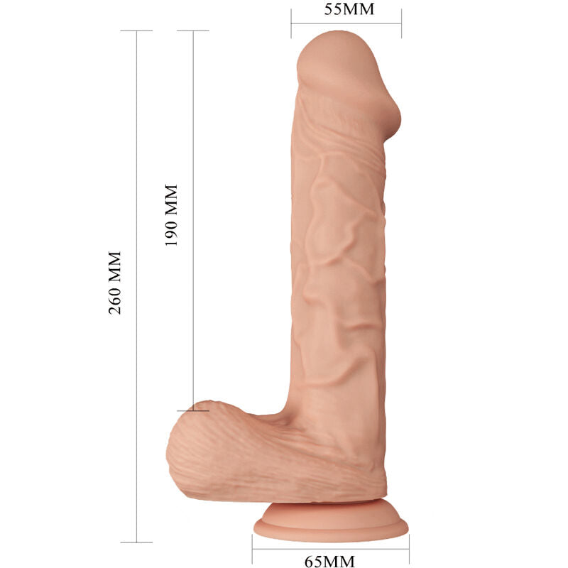 Gode Réaliste Géant Bergrisi Ventouse 26 cm Flexible Naturel - Baile