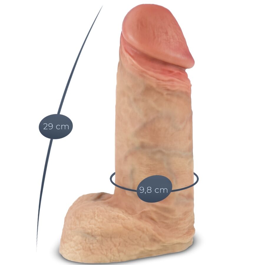 Gode Réaliste Géant Modèle 1 Silicone Double Densité Ventouse 28 cm - Silexd