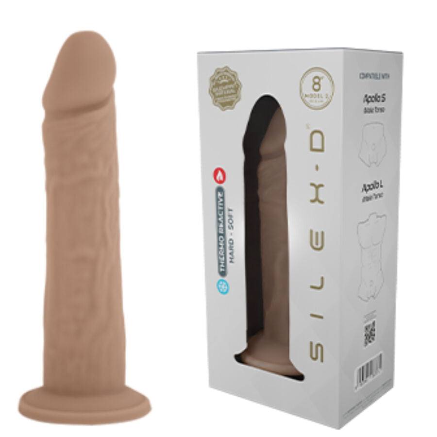 Gode Réaliste Modèle 8 Silicone Thermo-Réactif Ventouse 20,6 cm - Silexd