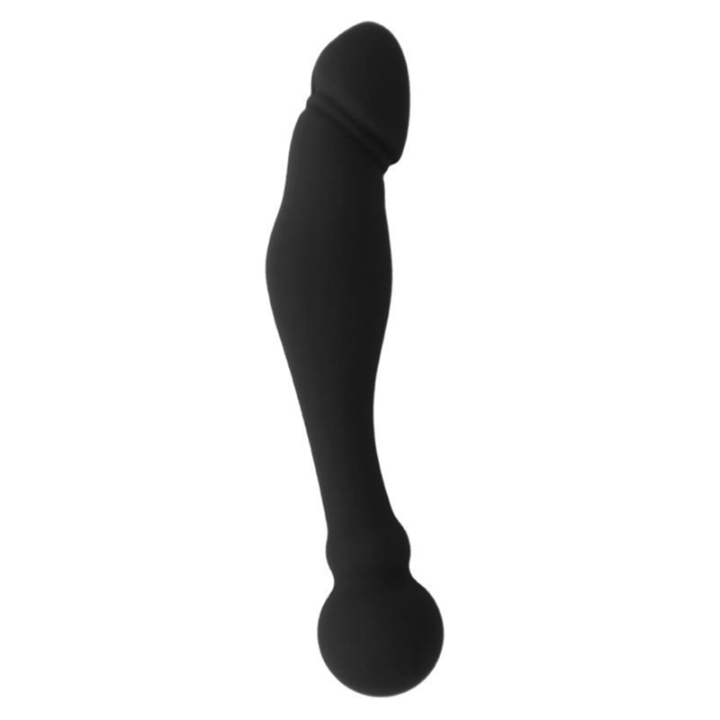 Gode Stimulant Point G Karl Double Densité Silicone 18 cm - Black&Silver
