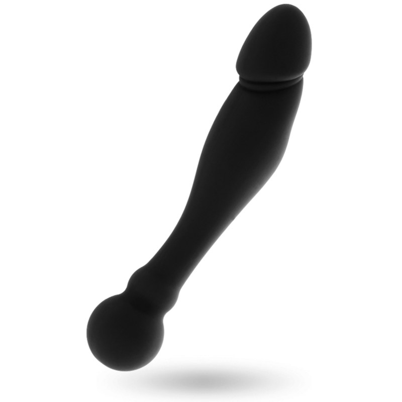 Gode Stimulant Point G Karl Double Densité Silicone 18 cm - Black&Silver